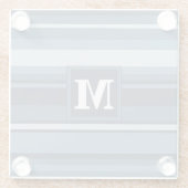 Dessous-de-verre En Verre Bandes gris monogramme (Dos)