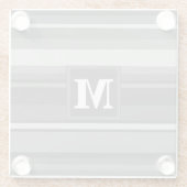 Dessous-de-verre En Verre Bandes gris monogramme (Dos)