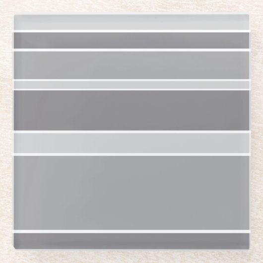 Dessous-de-verre En Verre Bandes grises (Devant)