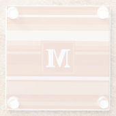 Dessous-de-verre En Verre Bandes orange monogrammes (Dos)