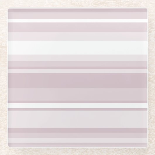 Dessous-de-verre En Verre Bandes roses à quartz rose (Devant)