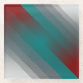 Dessous-de-verre En Verre Bandes turquoises de gris bordeaux (Devant)