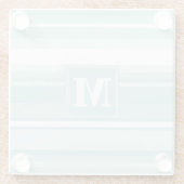 Dessous-de-verre En Verre Bandes vertes de menthe monogramme (Dos)