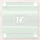 Dessous-de-verre En Verre Bandes vertes monogrammes (Dos)
