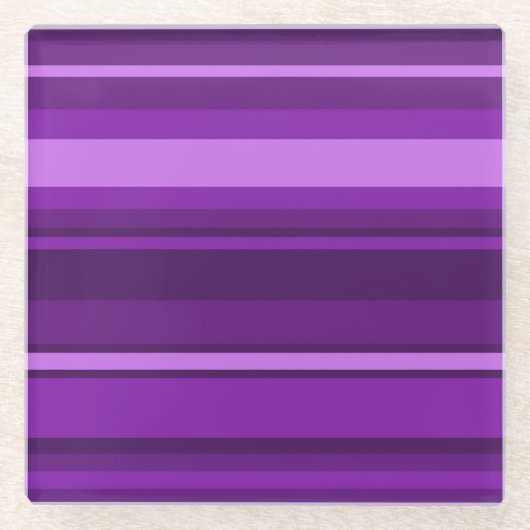 Dessous-de-verre En Verre Bandes violettes (Devant)