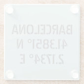 Dessous-de-verre En Verre Barcelone Espagne Latitude et Longitude (Dos)
