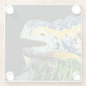 Dessous-de-verre En Verre Barcelone, Gaudi - lézard, Espagne (dinning) (Dos)