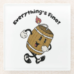 Dessous-de-verre En Verre Baril de poudre