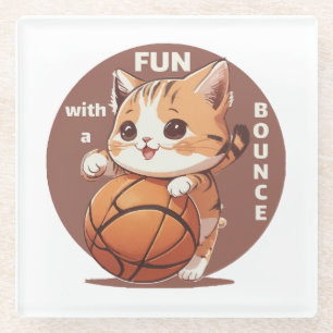 Dessous-de-verre En Verre basket-ball chat