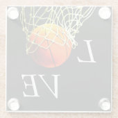 Dessous-de-verre En Verre Basket-ball I Love (Dos)