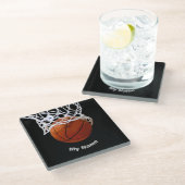 Dessous-de-verre En Verre Basket-ball Votre nom (Incliné)