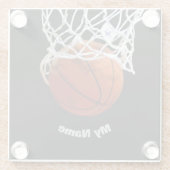 Dessous-de-verre En Verre Basket-ball Votre nom (Dos)