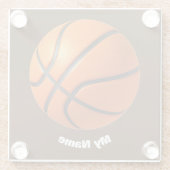 Dessous-de-verre En Verre Basket-ball Votre nom (Dos)