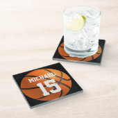 Dessous-de-verre En Verre Basket-ball Votre nom (Incliné)