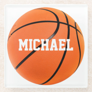 Dessous-de-verre En Verre Basket-ball Votre nom