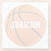 Dessous-de-verre En Verre Basket-ball Votre nom (Dos)