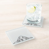 Dessous-de-verre En Verre basset blanc (Incliné)