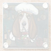 DESSOUS-DE-VERRE EN VERRE BASSET HOOK (Dos)