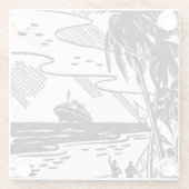 Dessous-de-verre En Verre Bateau de croisière rétro (Dos)