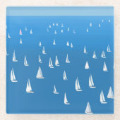 Dessous-de-verre En Verre Bateaux à voile en mer bleu profond - Regatta Bate (Devant)
