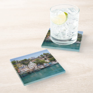 Dessous-de-verre En Verre Bateaux de croisière à proximité du port d'Antalya