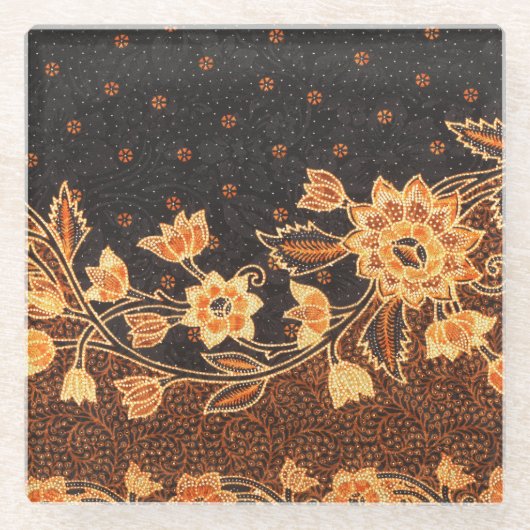 Dessous-de-verre En Verre Batik indonésien beauté (Devant)