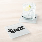 Dessous-de-verre En Verre Be Kind Minimalist  – Bold Black Kindness (Incliné)