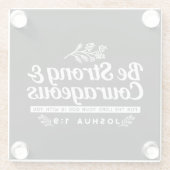 Dessous-de-verre En Verre Be Strong and Courageous – Joshua 1:9 Bible Verse (Dos)