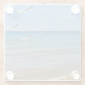 Dessous-de-verre En Verre Beach and Seagulls (Dos)