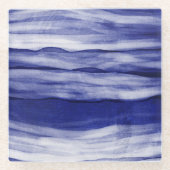 Dessous-de-verre En Verre Beach House Blue Stripes (Devant)
