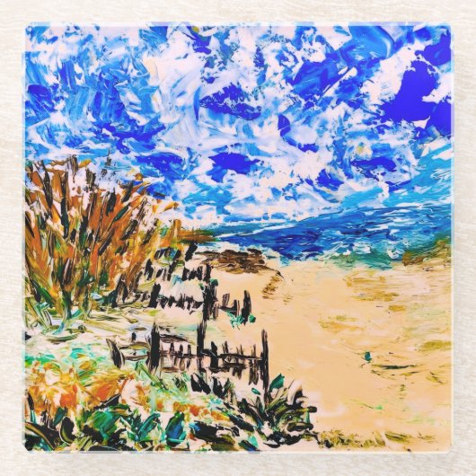 Dessous-de-verre En Verre Beach Walk, Glass Coaster (Devant)