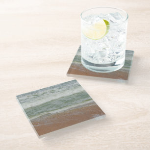 Dessous-de-verre En Verre Beach Waves Sand Océan Tropical Nature Photographi