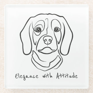 Dessous-de-verre En Verre Beagle Line Art, Elegance with Attitude