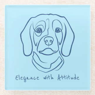 Dessous-de-verre En Verre Beagle Line Art, Elegance with Attitude