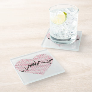 Dessous-de-verre En Verre Beat du coeur VII