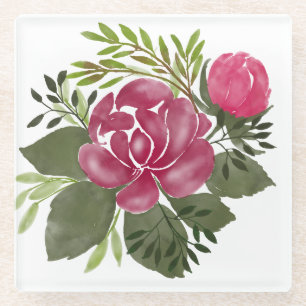 Dessous-de-verre En Verre Beau Art Fleur