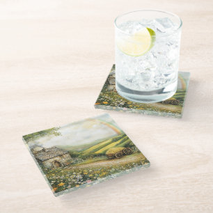 DESSOUS-DE-VERRE EN VERRE BEAU CADRE PAISIBLE IRLANDAIS
