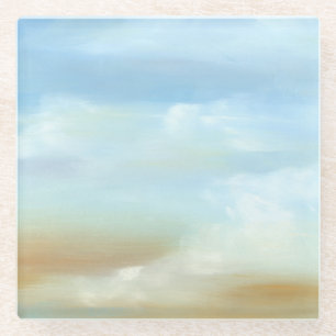 Dessous-de-verre En Verre Beau ciel avec les nuages pelucheux