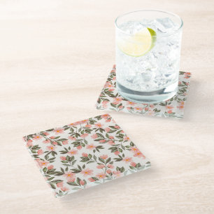 Dessous-de-verre En Verre Beau Dessous de verre de fleurs de pêche