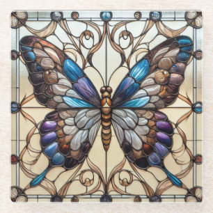 Dessous-de-verre En Verre Beau et coloré Dessous de verre papillon