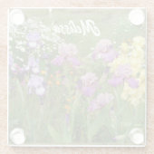 Dessous-de-verre En Verre Beau Jardin fleuri pourpre Iris Irises (Dos)