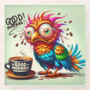 Dessous-de-verre En Verre Beau Matin Oiseau