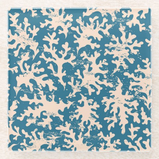 Dessous-de-verre En Verre Beau Motif corallien (Devant)