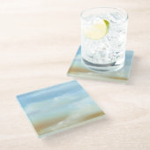 Dessous-de-verre En Verre Beau paysage avec nuages fluides (Incliné)