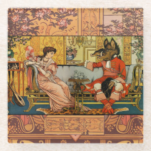 Dessous-de-verre En Verre Beauté Beast Classic Fairy Tale Caractères