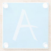 Dessous-de-verre En Verre Beauté du Monogramme bleu (Dos)