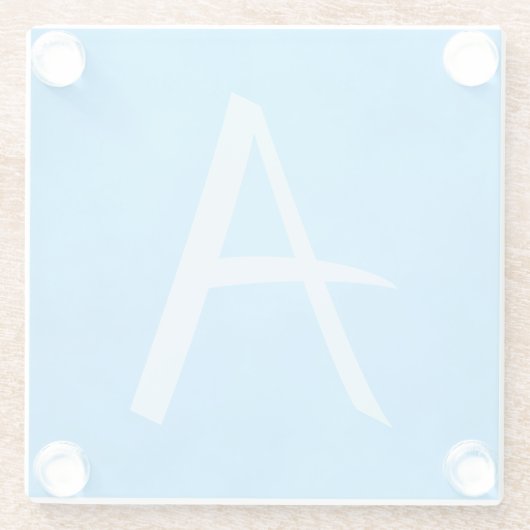 Dessous-de-verre En Verre Beauté du Monogramme bleu (Dos)