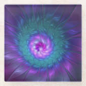 Dessous-de-verre En Verre Beauté florale Abstraite Fleur d'art fractionnée c (Devant)