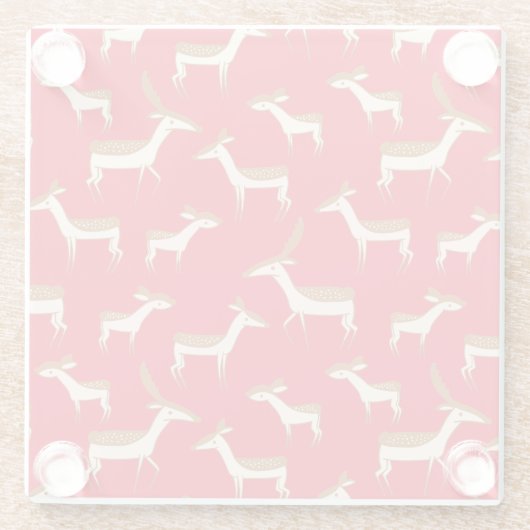 Dessous-de-verre En Verre Bébé mignon cerf et famille (Dos)