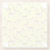 Dessous-de-verre En Verre Bébé mignon Cerf et famille sur Pastel Jaune (Dos)